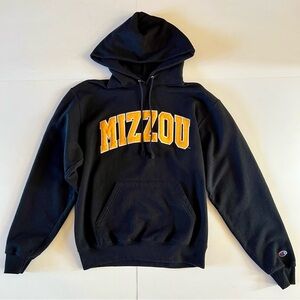 Champion Small MU Mizzou Missouri Tigers Black Gold Yellow Hoodie Sweatshirt